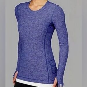 Lululemon Static Wish Blue Run Dash Long Sleeve Pullover